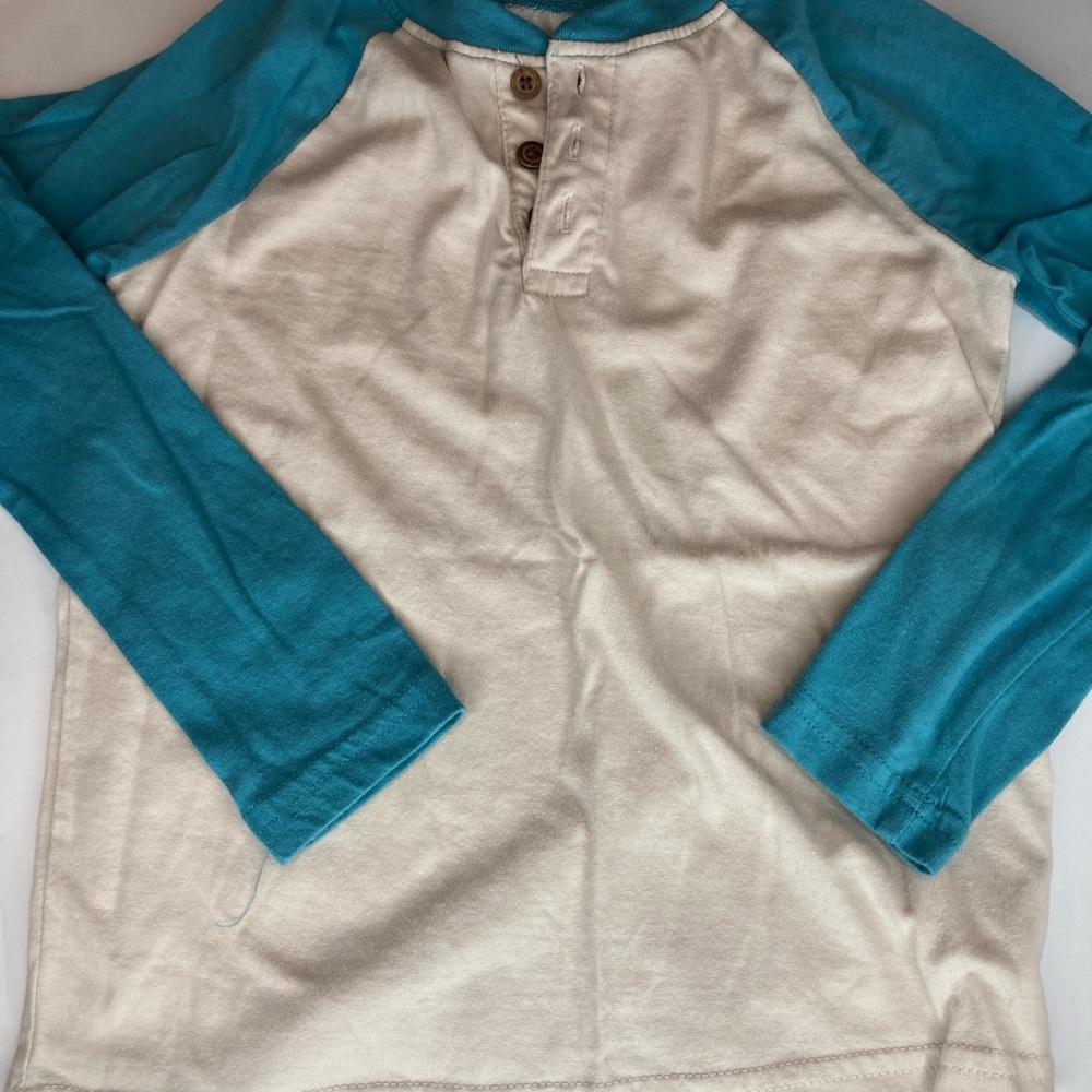 Jumping Beans Long Sleeve Raglan Shirt - Teal and White